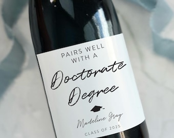 Doctorate Graduation Wine Label: Personalized Doctoral Gift