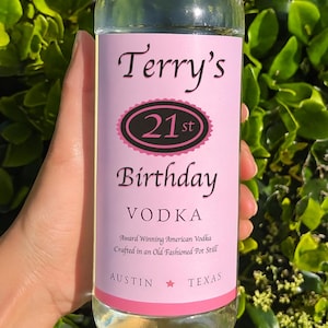 Custom Vodka Label: Birthday Gift, 21st Birthday