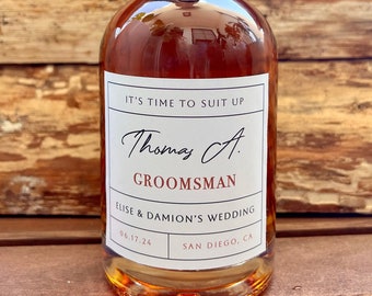 Groomsmen Gift, Groomsman Proposal Gift Box label, custom whiskey label, best man gift, Man of Honor gift, Usher gift, custom liquor label