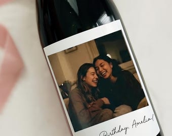 Custom photo wine label, birthday favors, 21st 30th birthday
