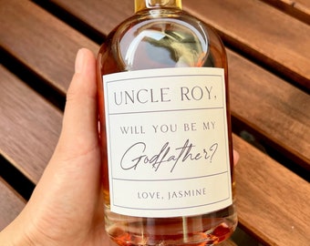 Personalized Godfather Proposal Whiskey Label: Custom Liquor Label