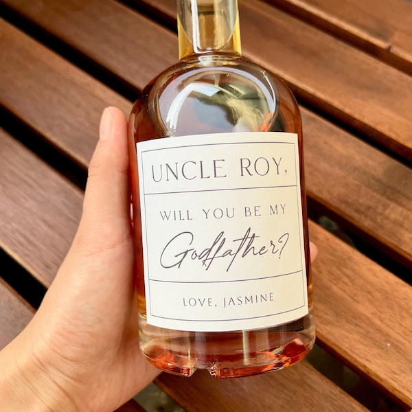 Personalized Godfather Proposal Whiskey Label: Custom Liquor Label