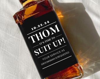 Custom Groomsman Whiskey Labels, Whiskey Gifts, Best Man whiskey label, Groomsman and Bridesmaid Gifts, Wedding Whiskey