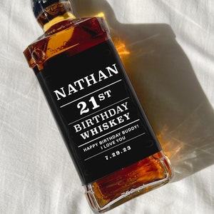 Birthday whiskey label, custom liquor label, 21st birthday gift, Alcohol birthday Labels, Boyfriend Gifts, father birthday whiskey,