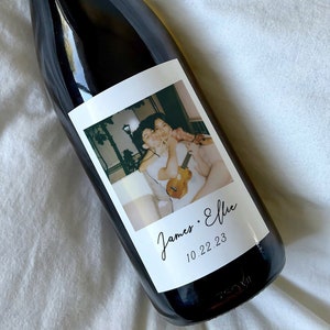 Custom Photo Wine Label - Newly engaged couple wine label, 21st Birthday Gift 30th birthday Wine Label Custom, Wedding Anniversary gift