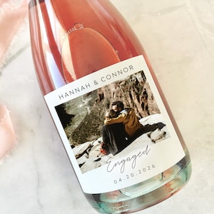 Custom photo label, Engagement Gifts for Couple, Newly Engaged Gifts for Couple, Engagement wine label, photo engagement gift, she said yes