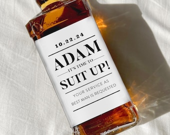 Groomsman Whiskey Labels, Best man Whiskey Gifts, liquor label, Groomsman and Bridesmaid Gifts, Wedding Whiskey, Whiskey Sticker