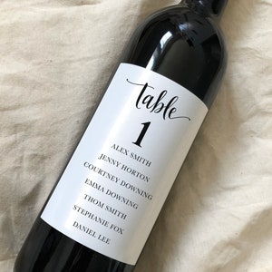 Wedding Table Wine Label Custom Table Numbers Wine Label - Etsy