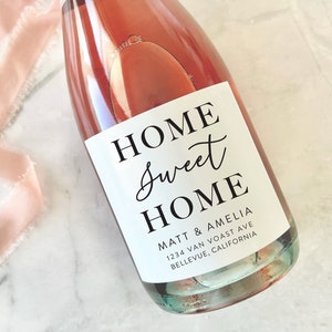 Home Sweet Home Gift, Housewarming Gifts For New Home - Congrats on your new home wine label - New Home Champagne, Wine Bottle New Home Gift
