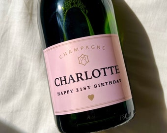 Personalized Champagne Label - Custom Birthday Champagne Label - 21st birthday gift - 30th Birthday gifts, 40th birthday mini champagne