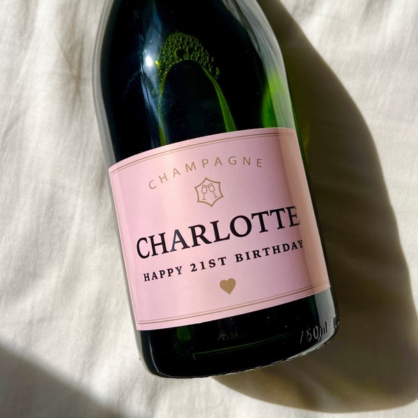 Personalized Champagne Label - Custom Birthday Champagne Label - 21st birthday gift - Anniversary gift - Bridesmaid gift - Birthday gifts