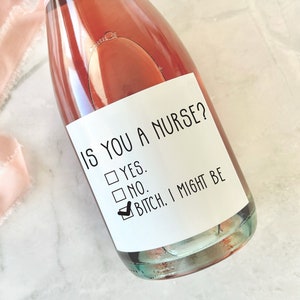 Funny Nurse Graduation Wine Label: RN Gift