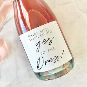 Pairs well with Saying Yes to the Dress, Yes to the dress, Bridesmaids gifts, Engagement wine label, Engagement Gift, Wedding Plan Gift