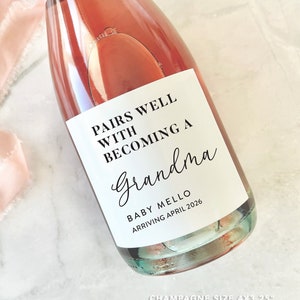 Étiquette de vin Devenir grand-mère : cadeau de faire-part de naissance
