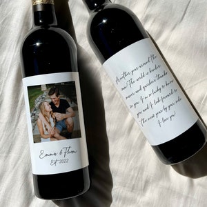 Custom Photo Wine Label - Custom Champagne Label - Newly engaged couple wine label gift, 21st birthday gifts, 30th birthday Wine label