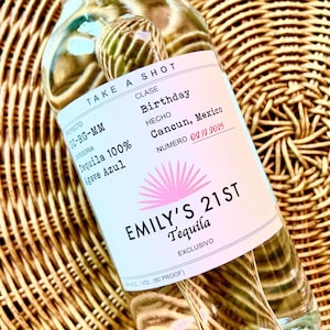 Birthday Tequila Label: Personalized Party Favor Sticker