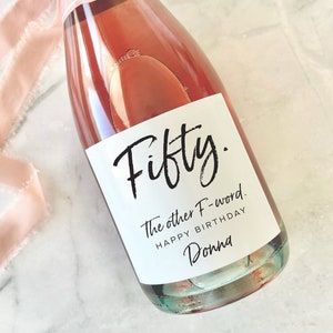 Fifty Five Decades Wine Bottle Label, 50th Birthday Wine Label - Personalized Birthday Label - Birthday Gift for her, gifts for mom