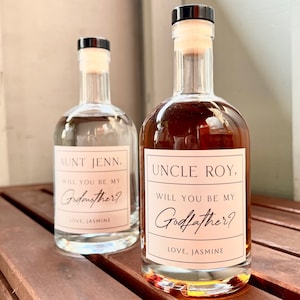 Custom Godparent Whiskey Label: Godmother Proposal Gift