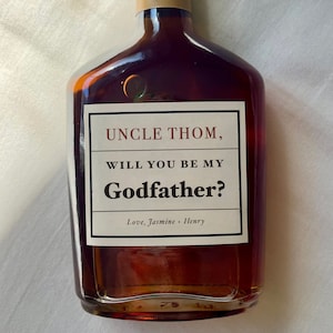 Will You Be My Godfather Gift, Godfather Liquor label, Godfather Proposal, Godfather Gift, Pregnancy Reveal, Padrino Proposal Gift