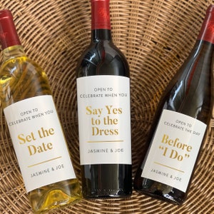 Wedding Planning Milestone Wine Labels, Set for Engagement Gift, personalized gift for the couple, bride and groom gift