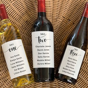 Custom Table Numbers Wine Labels Wedding Table Wine - Etsy
