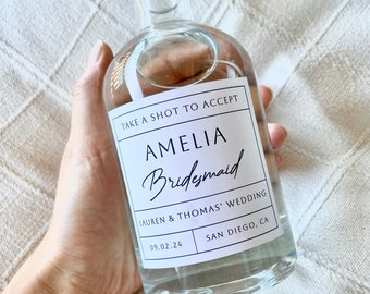 Personalized Bridesmaid proposal Gift Box label, Maid of Honor proposal, Matron of Honor tequila gift, maid of honor gift,  liquor label