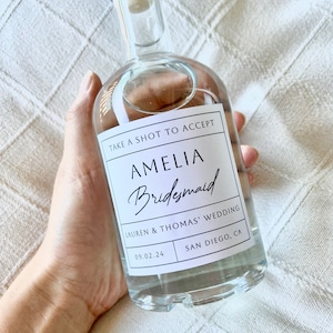 Personalized Bridesmaid proposal Gift Box label, Maid of Honor proposal, Matron of Honor tequila gift, maid of honor gift,  liquor label