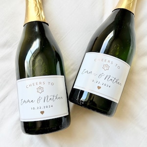 Custom Wedding or Engagement  Mini Champagne, Full Size Champagne, Mini Wine or Full Size Wine Label, Gift for new couples