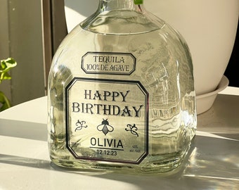 PARTY BIRTHDAY PERSONALISED PATRON SILVER TEQUILA 70CL BOTTLE LABEL XMAS 