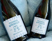 Custom PJs & Prosecco Bachelorette Party Mini Shot Labels
