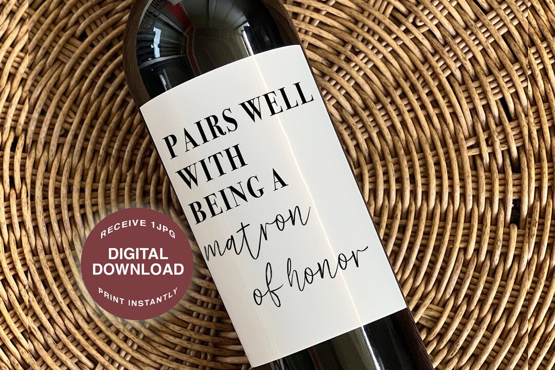 Printable Matron of Honor Proposal Gifts Pairs Well With - Etsy