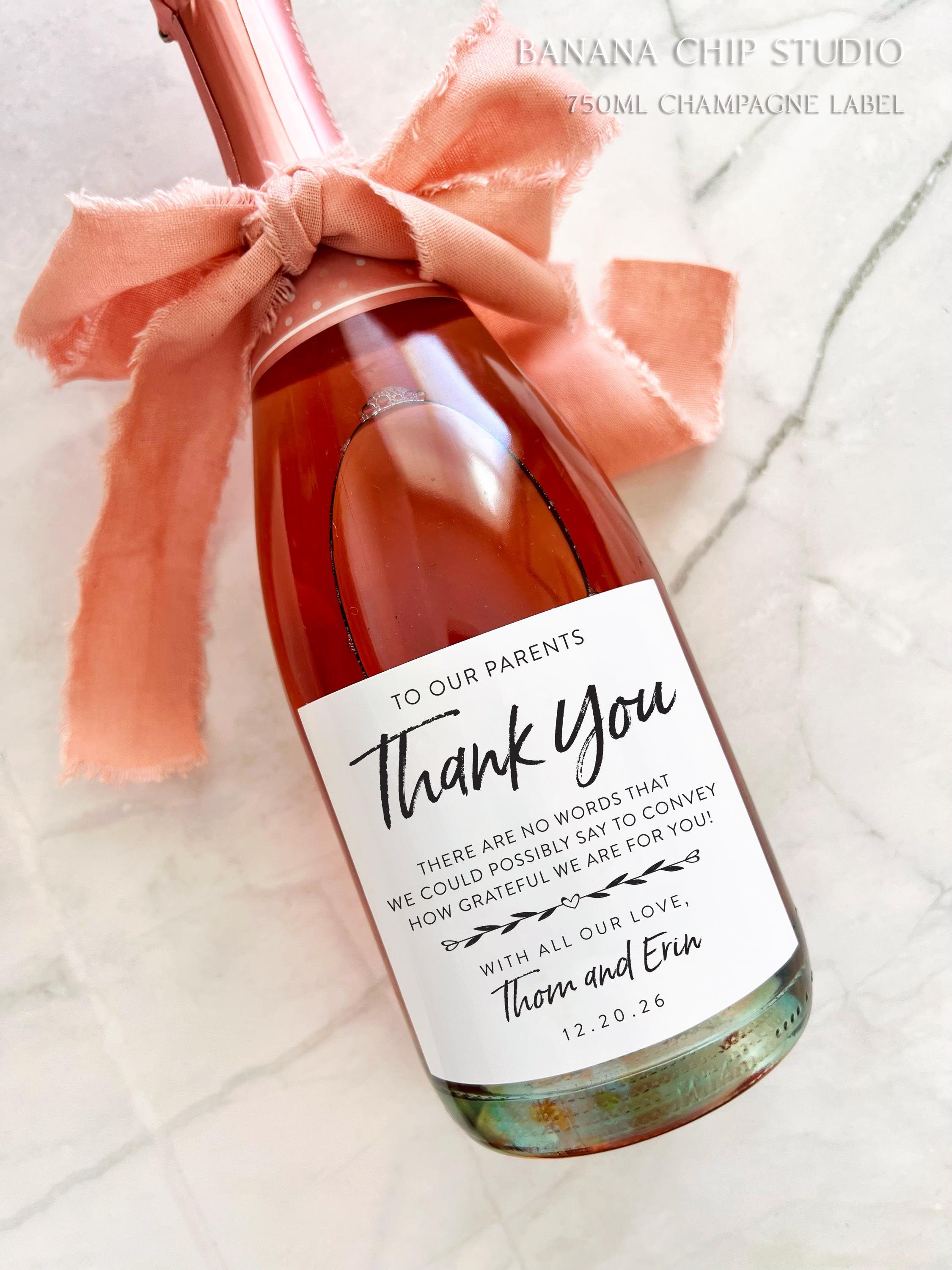 Set De Vino Para Regalo De Boda Con Frase De Agradecimiento