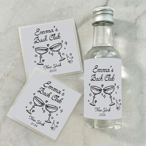 Personalized Bachelorette Party Mini Shot Label: Custom Location Bach Club image 2