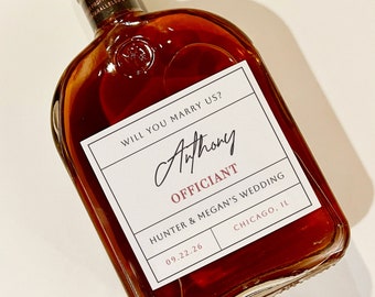 Personalized Wedding Officiant Whiskey Label: Pastor Gift