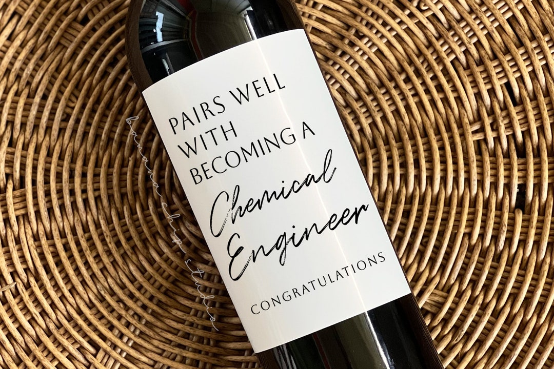 Chemical Engineer Graduation Wine Label: Weatherproof Gift - Etsy