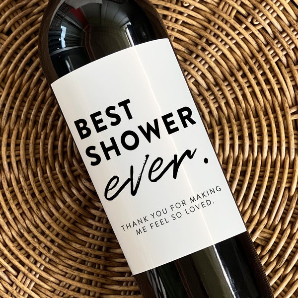 Best Shower Ever, Shower Hostess Gift wine label, Baby Shower Thank You Gift, Bridal Shower Hostess Gift, Hostess Gift, Thank You Gift