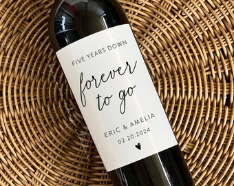 Anniversary Milestone wine label, one year wedding anniversary, Happy Anniversary Gift, Couple Wine Bottles Label - Wedding labels