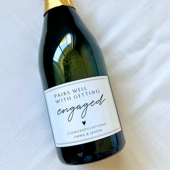 Custom Engagement Wine Label: Newly Engaged Gift