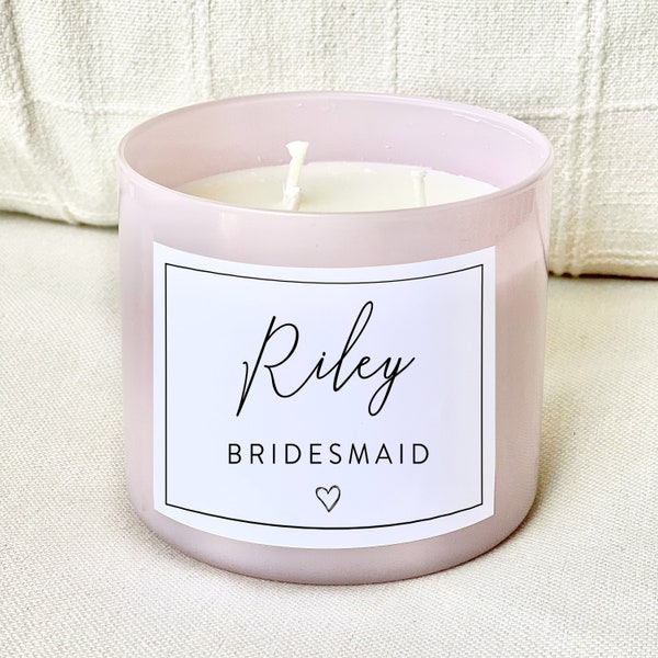 Bridesmaid Labels - Candle labels, Bridesmaid Proposal -Bridal Party Gift - DIY Candle Label - Custom Candle Labels, Maid of Honor proposal