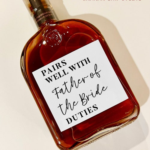 Étiquette de whisky Père de la mariée, cadeau de mariage