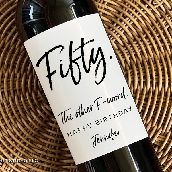 Fifty Five Decades Wine Bottle Label, 50th Birthday Wine Label - Personalized Birthday Label - Birthday Gift for her, gifts for mom