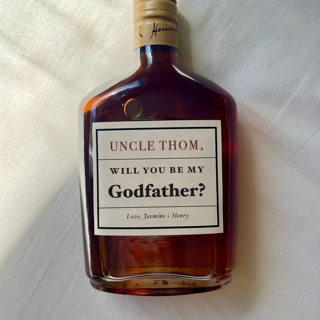 Will You Be My Godfather Gift, Godfather Liquor Label, Godfather