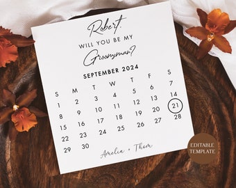 Tarjeta de propuesta para padrino de boda, padrino principal, portador de anillos (tarjeta digital)