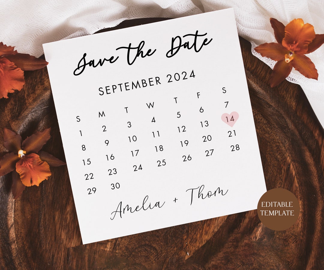 Bridesmaid Save the Date Calendar Template, Modern Bridesmaid Proposal ...