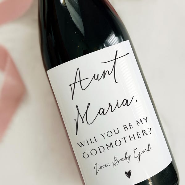 Godmother Proposal Wine Label: Personalized Godmother Gift