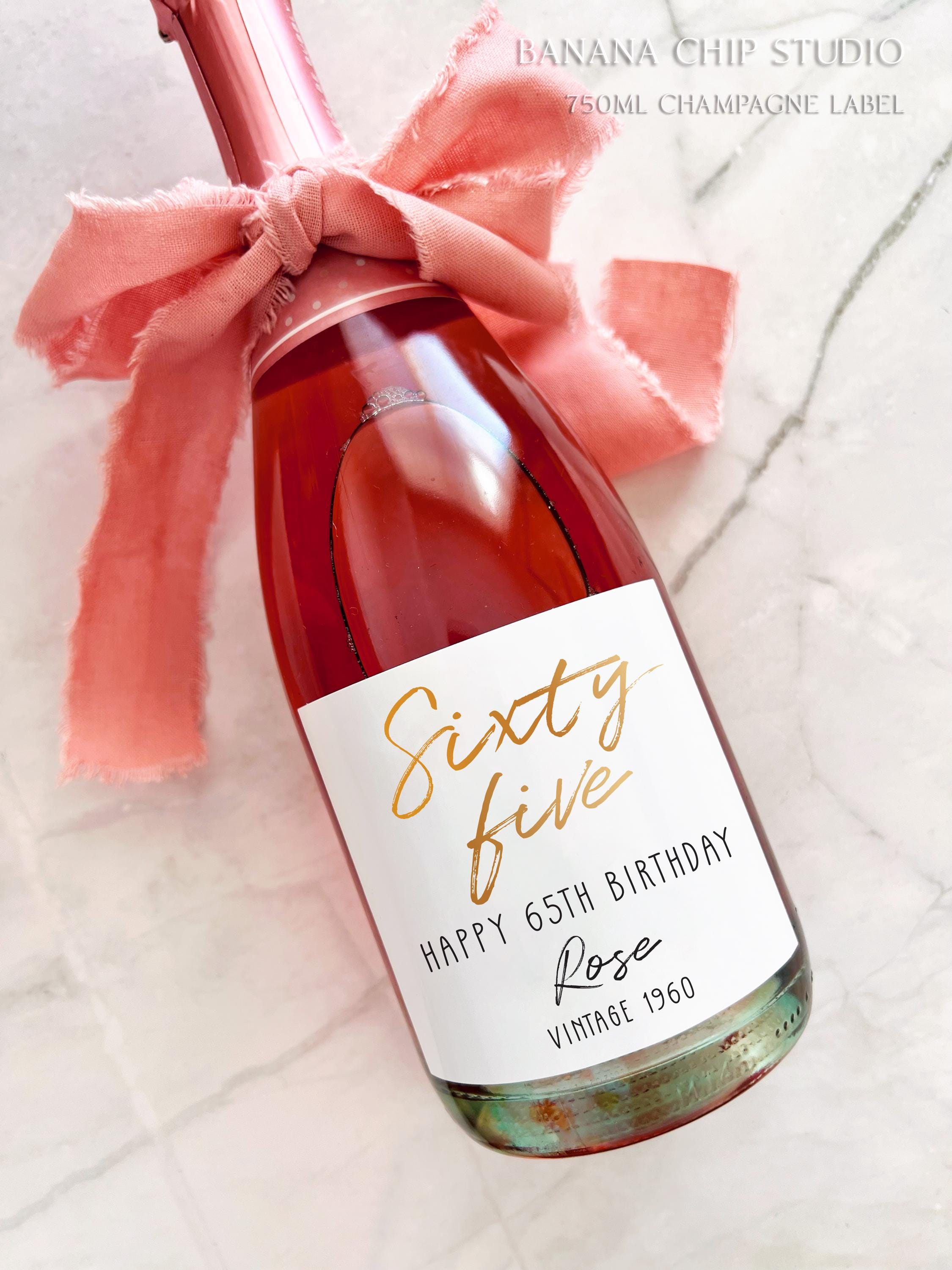 65th birthday, Sixty five Birthday wine label - Happy Birthday Wine Labels - Funny wine labels, birthday gift for mom, grandma
