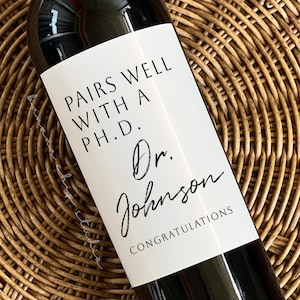 PhD Graduation Gift - Doctorate Degree Graduate, Doctor wine label, Graduation Wine Label, Funny Graduation Gift, Class of 2024