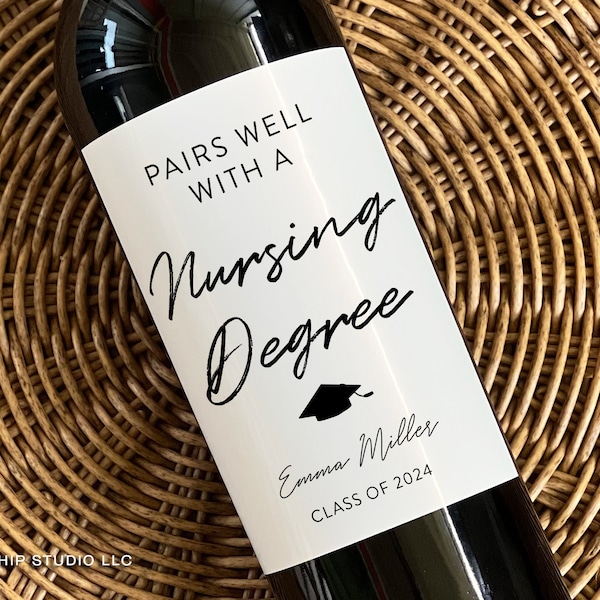 Nursing Degree gift, Nurse Graduation Gift, Nurse Wine label Gift, Nurse Gift Box, Nurse Card, Delivery Nurse Gift