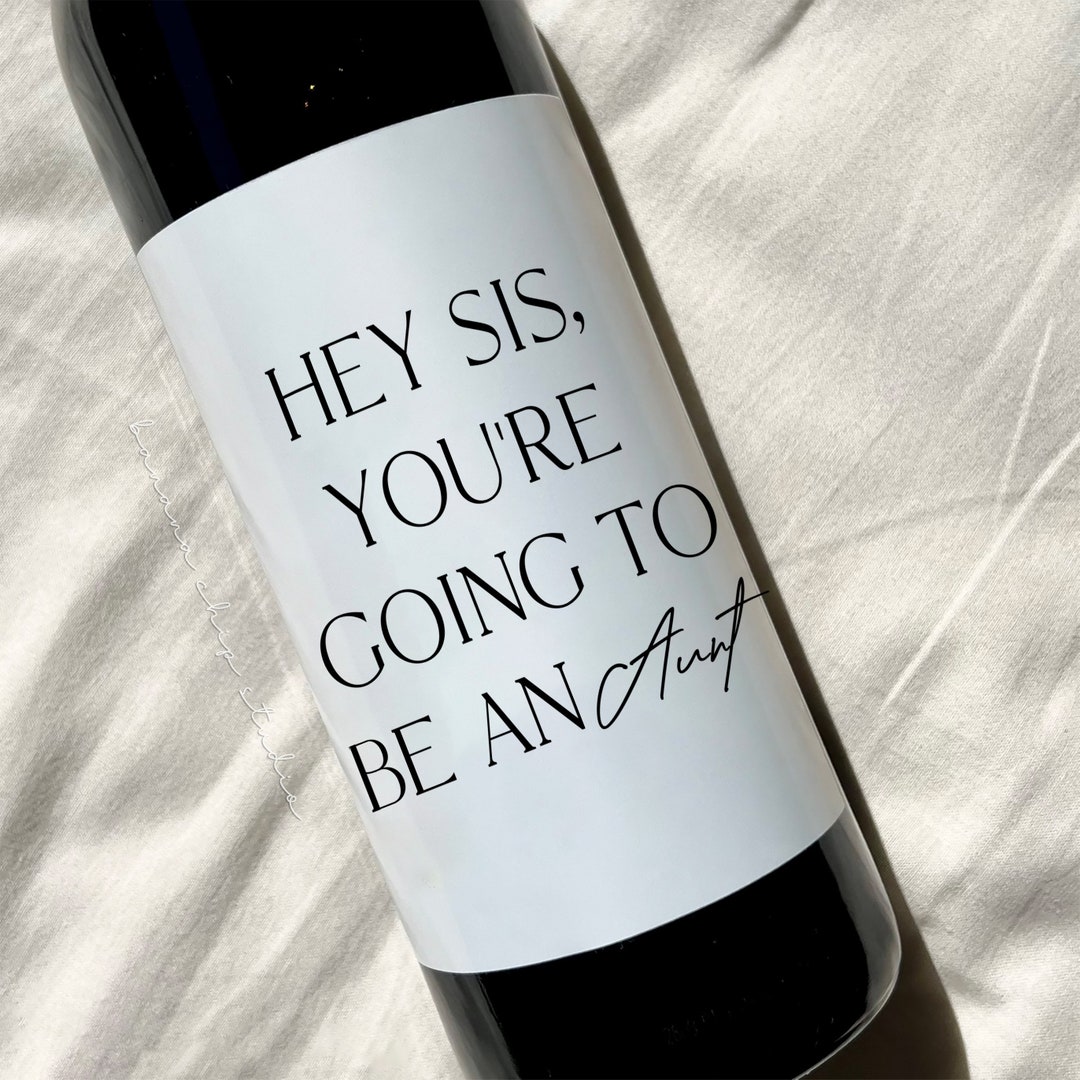 You're Going to Be an Aunt, Aunt to Be Gift, Baby Announcement Wine ...