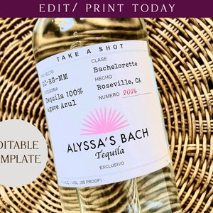 Bachelorette Casamigos Labels, 50ml Tequila label, Bachelorette Party Favor, DIY Bach, Fiesta Bachelorette Party Favor, Bridal Party Digital